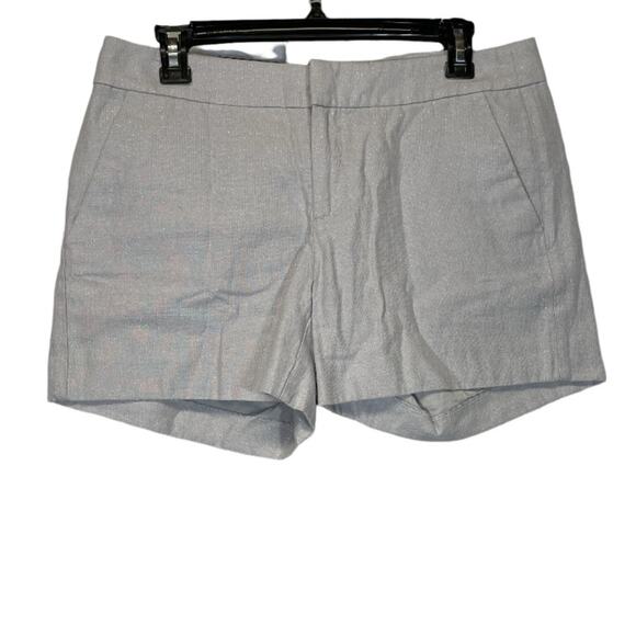 Banana Republic Factory Gray Metallic Mid‎ Rise Shorts Size 4 - Picture 1 of 7